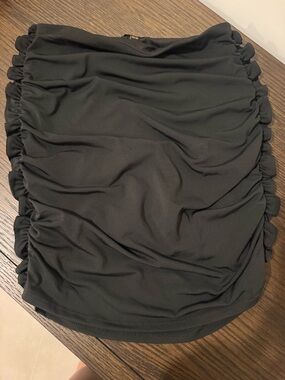 AFRM Black Ruched Strapless Top Sz XS